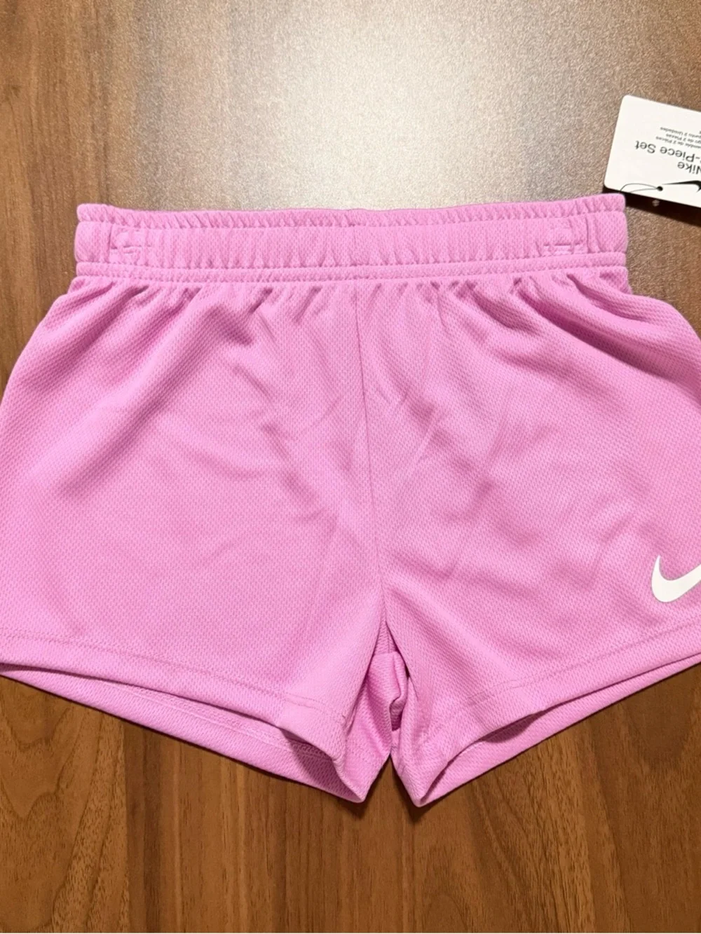 Nike Girls 2 Piece Outfit Set Pink Shorts & Logo Tee Size 6 NWT - Picture 5 of 6
